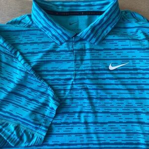 Nike Blue Striped Men's Polo Shirt